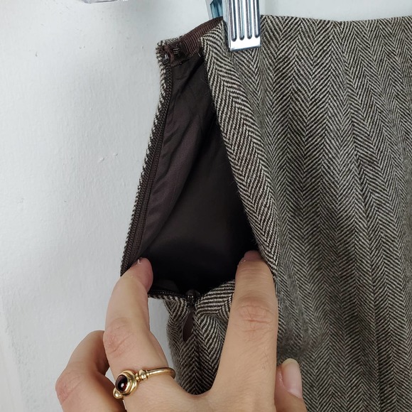 J. Crew A Line Fully Lined Brown Tweed Skirt Women's 2 - Picture 5 of 5